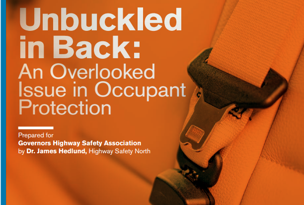 GHSA Back seat belt use infographic: Unbuckled in Back: An Overlooked Issue in Occupant Protection