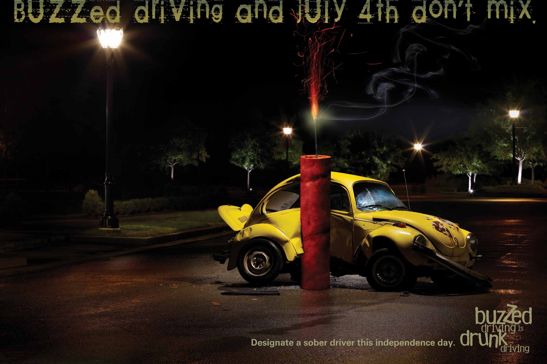 NHTSA Buzzed driving 4th of July Infographic: firecracker crash