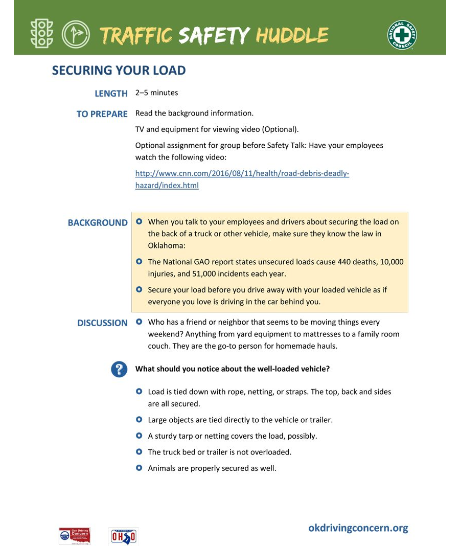 Securing Your Load Flyer
